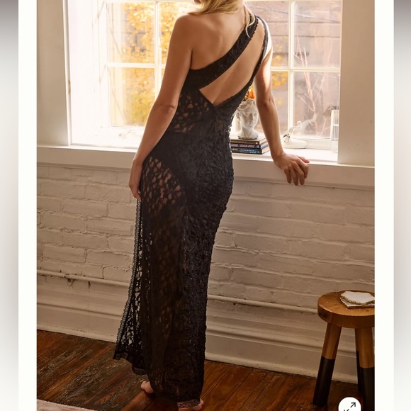 Anthropologie One-Shoulder Lace Sleep Dress - Picture 2 of 3